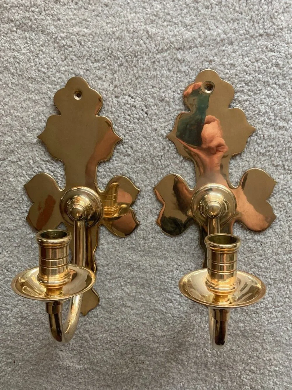 Vintage Art Deco Brass Wall Sconces